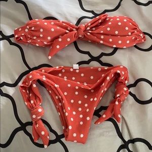 Orange polka dot bikini